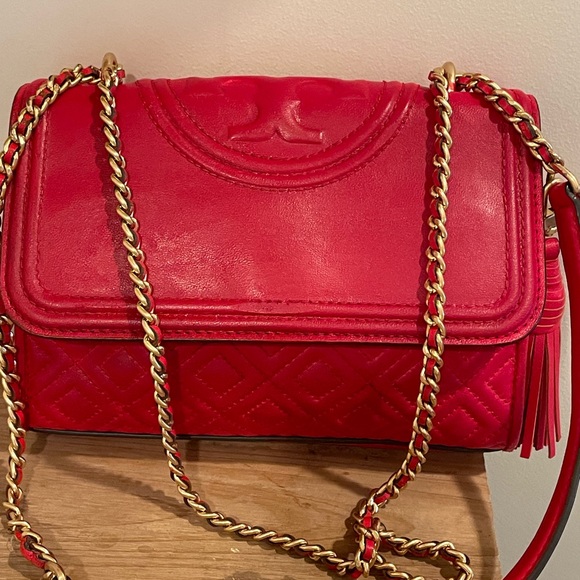 Tory Burch quilted crossbody red bag/shoulder bag/satchel - Picture 13 of 15